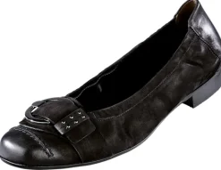 Bequemer Ballerina mit großer Metallzierschließe