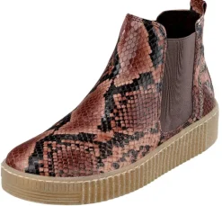 Chelsea Boots mit Plateausohle in Kreppoptik