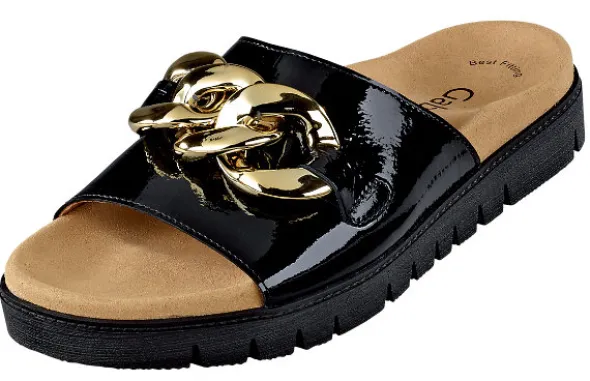 Gabor Pantolette mit breitem und verziertem Ristband