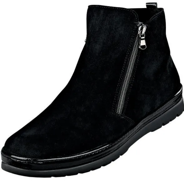 Knöchelhohe Stiefelette mit beidseitig zu öffnendem Reißverschluss