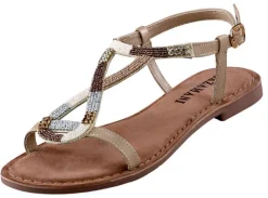 Lazamani Sandalette mit Perlenbesatz in harmonischen Farben