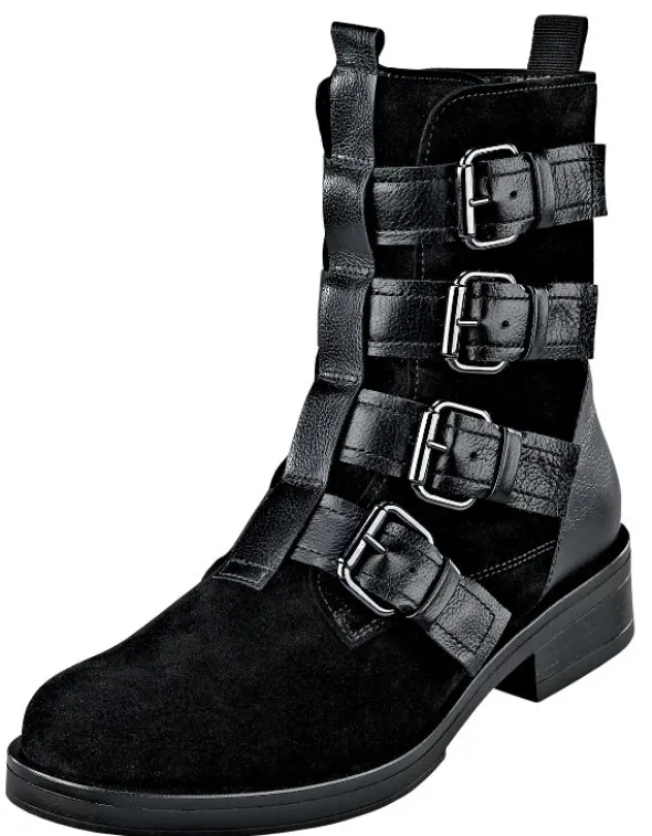 Modische Stiefelette mit Glattledereinsätzen von Gabor