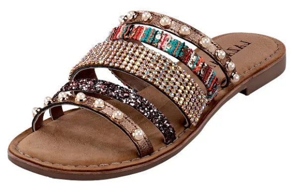 Pantolette mit 5 Riemchen in unterschiedlichen Designs von Lazamani