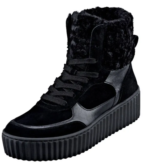 Plateau-Stiefelette mit Webpelz-Schaft von Gabor