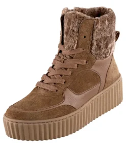 Plateau-Stiefelette mit Webpelz-Schaft von Gabor