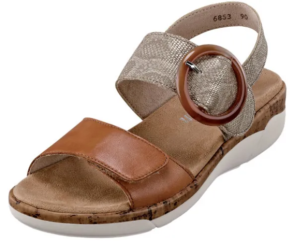 Remonte Sandalette mit Plateau in Kork-Optik