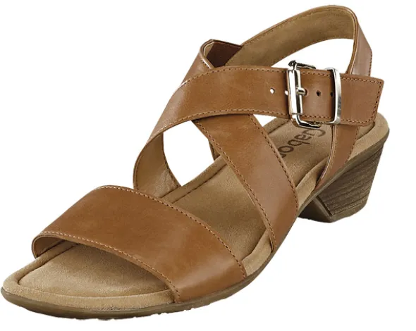Sandalette mit lose überkreuzten Ristriemen