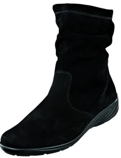 Warmgefütterter Kurzschaftstiefel mit dezent gerafftem Schaft