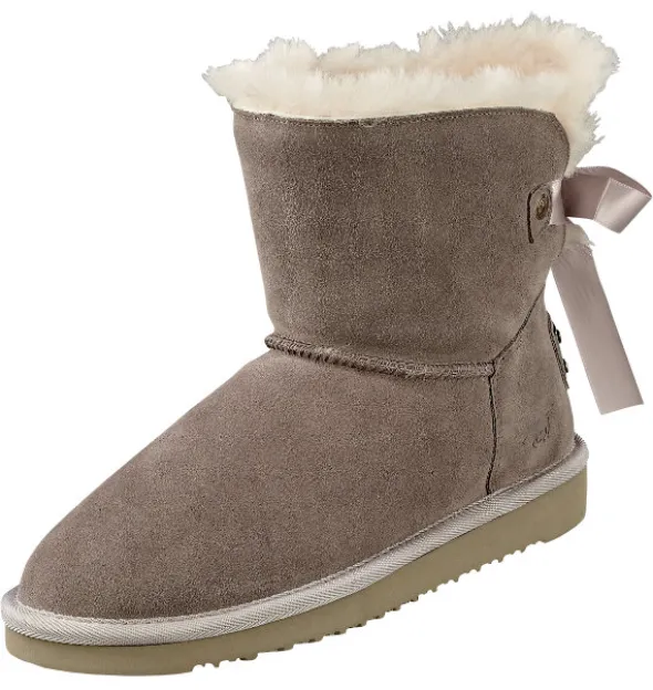 Warmgefütterter Schlupfboots mit Dekoschleife an der Ferse von Mustang